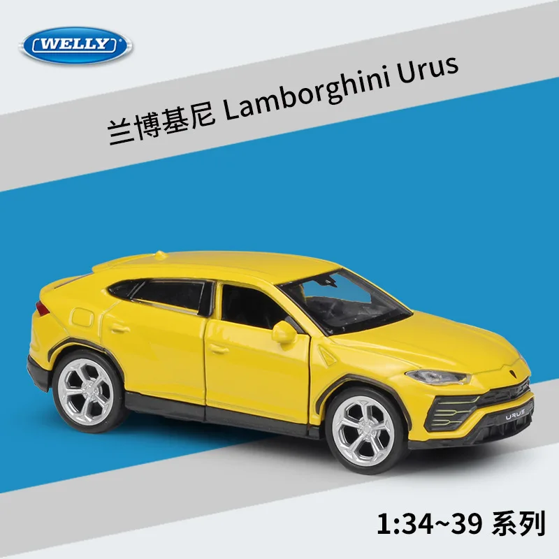 

WELLY 1:36 Lamborghini Urus SUV Off-Road Scale Car Vehicle Pull Back Car ORV Model Car Metal Diecast Alloy Toy Car For Kids B535