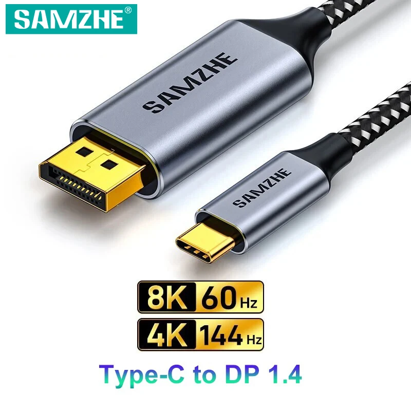 Кабель SAMZHE USB C к DisplayPort 8K DP Type 3 1 для порта дисплея 4 кабель Thunderbolt 8 Для MacBook Pro Samsung