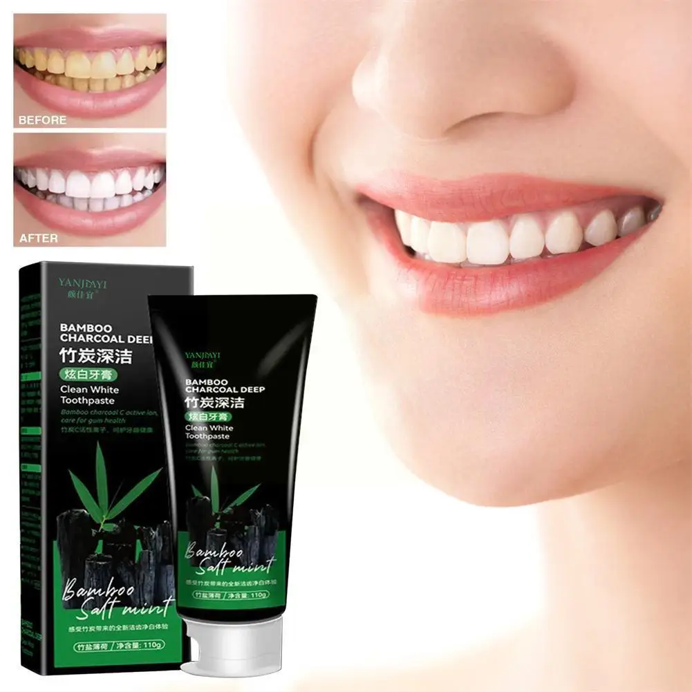 

100g Bamboo Charcoal Toothpaste Deep Clean Dispel Smoke Stains Toothpaste Whitening Health The Oral Care Black K2E4