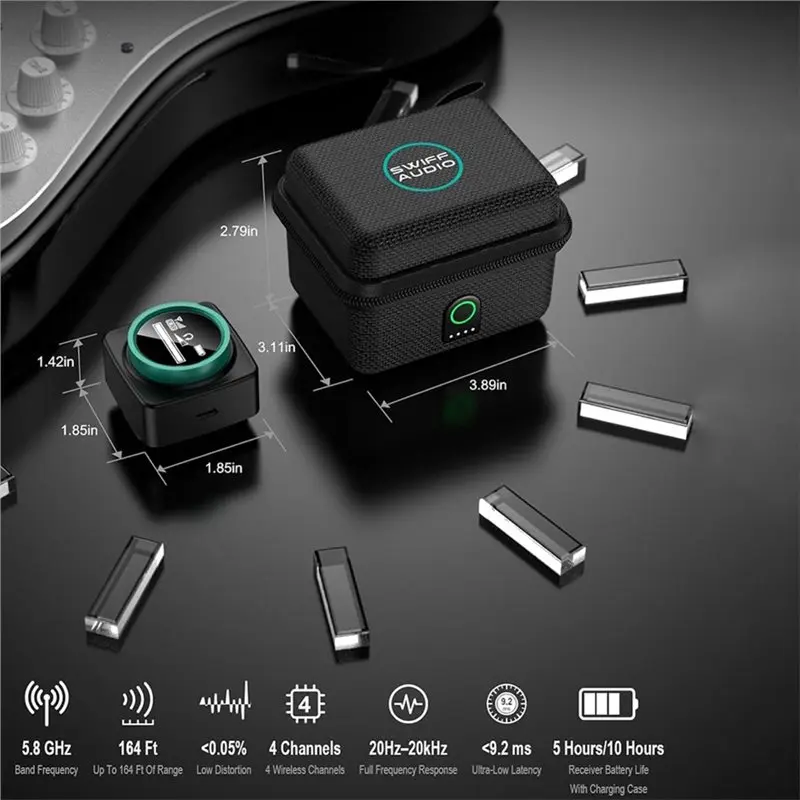 Фото Беспроводная система мониторинга SWIFF AUDIO WX520 5.8Ghz, система IEM с переключением стерео/моно для студий, групп, живых выступлений №2