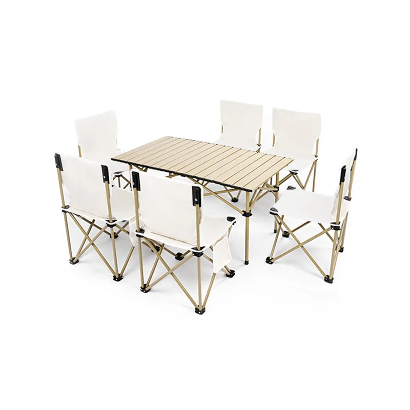 

multifunctional foldable travel outdoor folding Lightweight Portable Metal Picnic Camp Table And Chair Sets For Trip