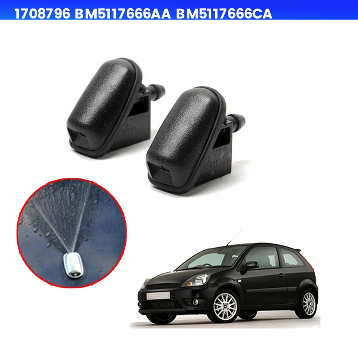 2шт. 1708796 Форсунка омывателя переднего стеклоочистителя Jet BM 5117666 АА для Ford Focus MK2 MK3