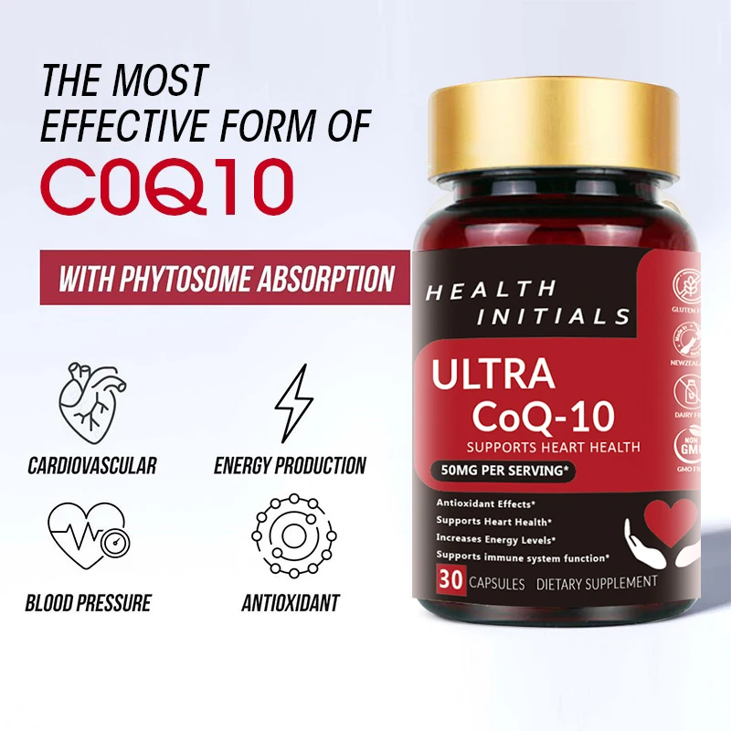 

Q10 Capsules Protect Heart Health Lower Blood Pressure Protective Cardiovascular Anti-aging Beauty Capsules Relieve Fatigue