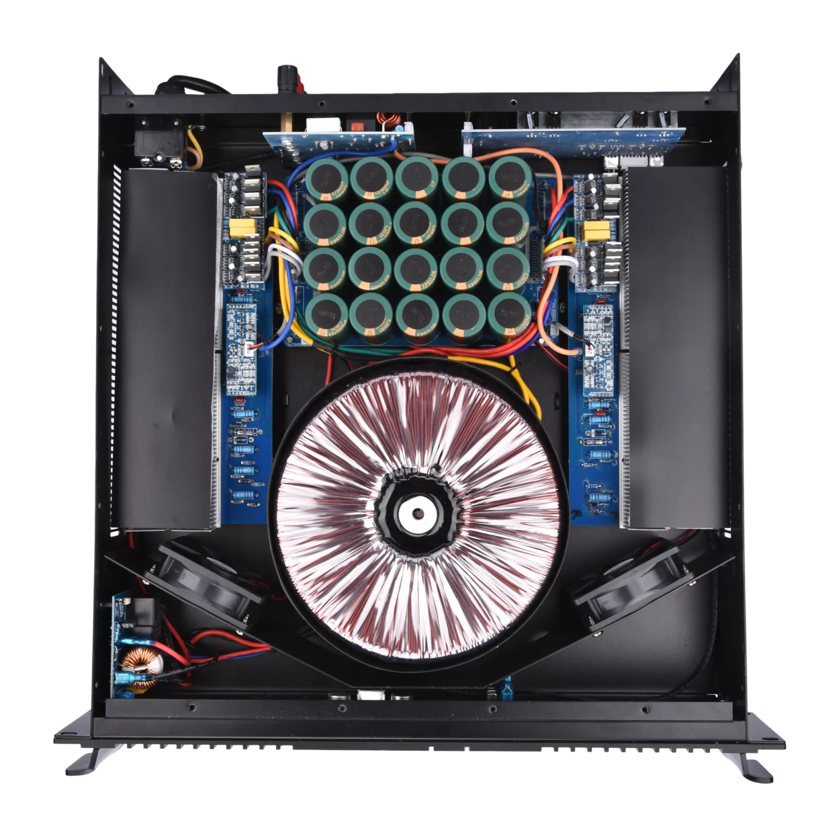 Фото Усилитель Paulkitson NB1500 Class TD двухканальный высокомощный 2x1500 Вт стерео/моно для сабвуфера, профессиональный, с высоким соотношением сигнал/шум, 4/8 Ом, металлический корпус №5