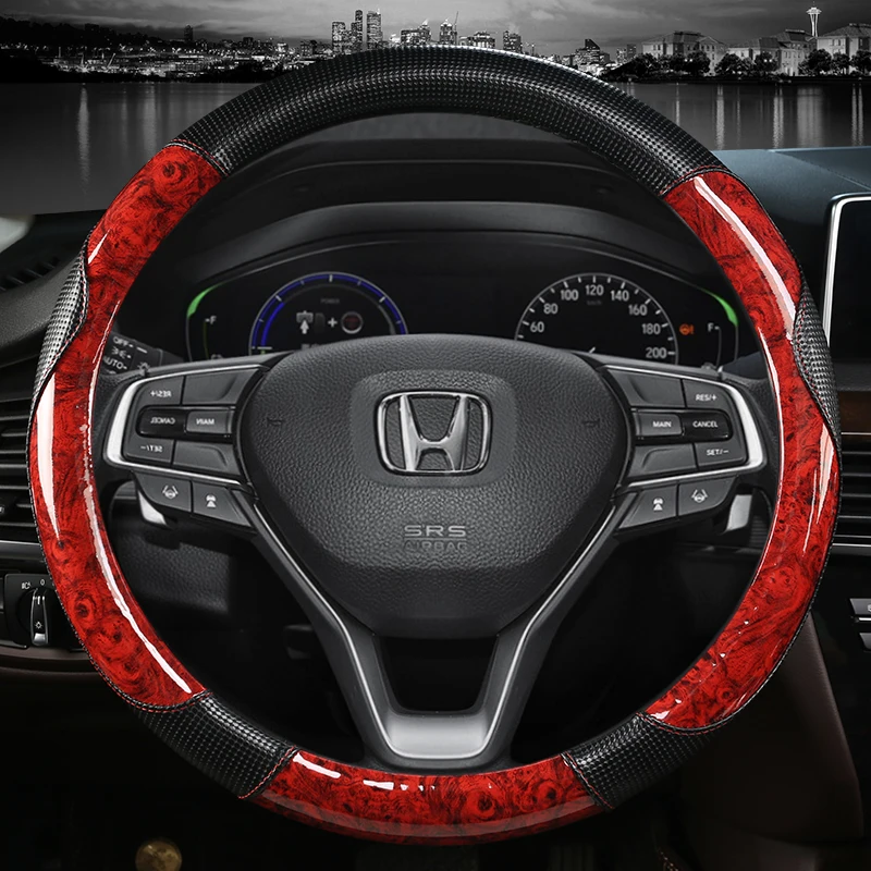 

Красное дерево зернистость для Honda Civic 2015-2021 CRV XRV ACCORD 2016 ~ 2019 2021 10th автомобильные аксессуары