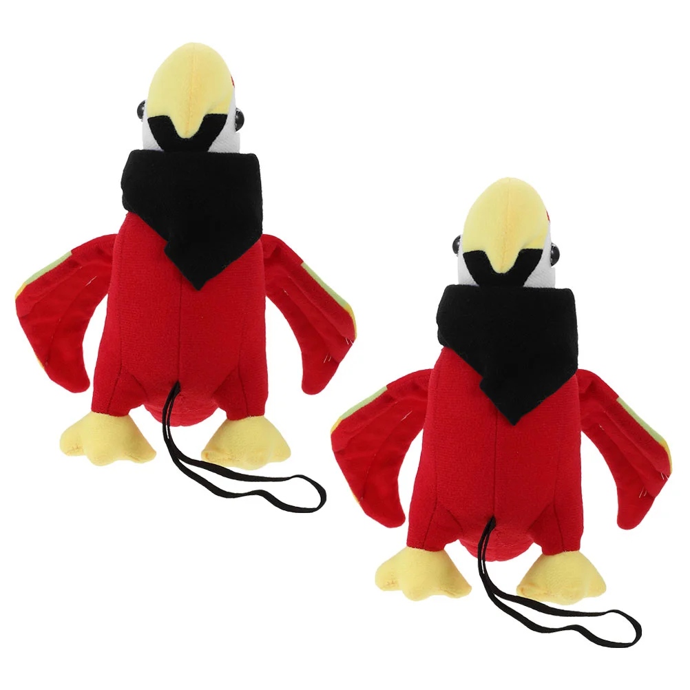 

2 Sets Pirate Costume Hat Artificial Bird Model Shoulder Parrot Animal Stuffed On Realistic Ornaments Pp Cotton Plush Toy