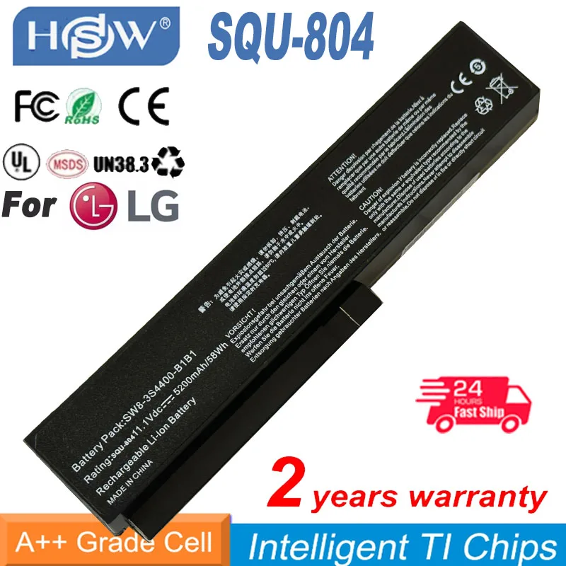 Черный 6-элементный аккумулятор для ноутбука LG 3UR18650-2-T0593 916C7830F EAC 34785411 60958201 SQU-804