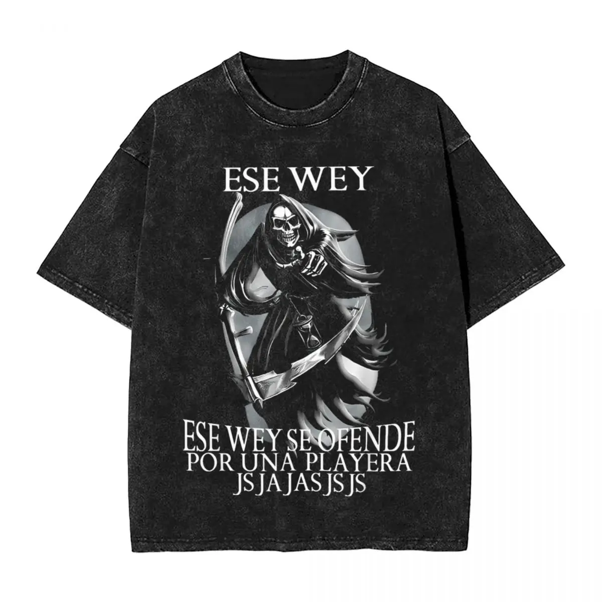 Мужские футболки Ese Wey Se Ofende Por Una Playera Jajajaj топы со скелетом ужасов летняя винтажная