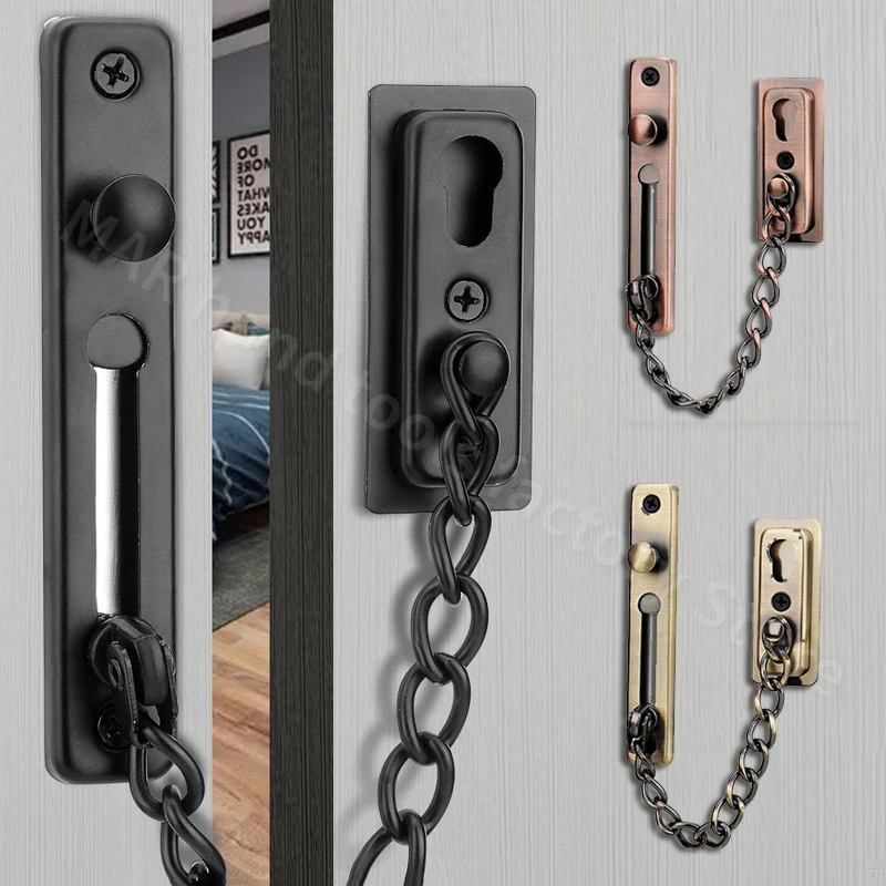 

Утолщенная цепь для замка двери из нержавеющей стали, застежка-цепочка для защиты от кражи, кнопка-болт для двери, защитная цепь, фурнитура д...