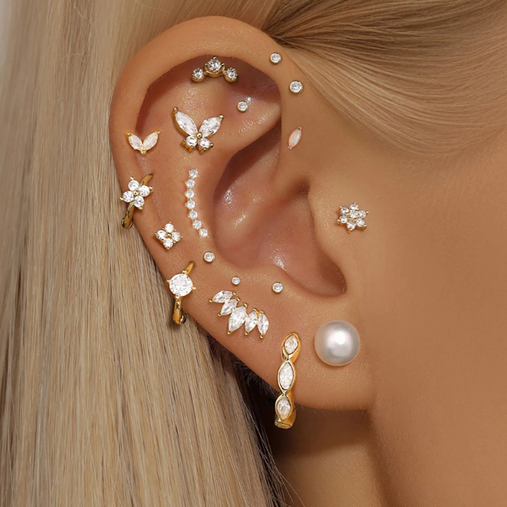 1 шт. серьги-гвоздики из нержавеющей стали с плоской головкой спираль для козелка