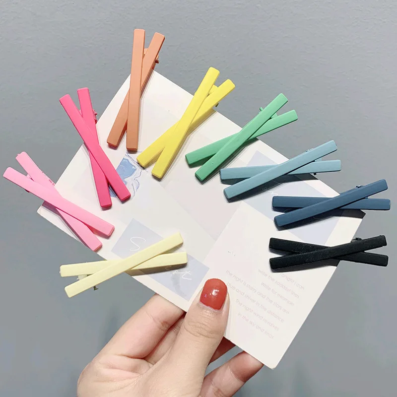 

Маленькая свежая девушка сердце Матовый красочный крест челки зажим южнокорейский одна линия зажим для волос аксессуары для волос