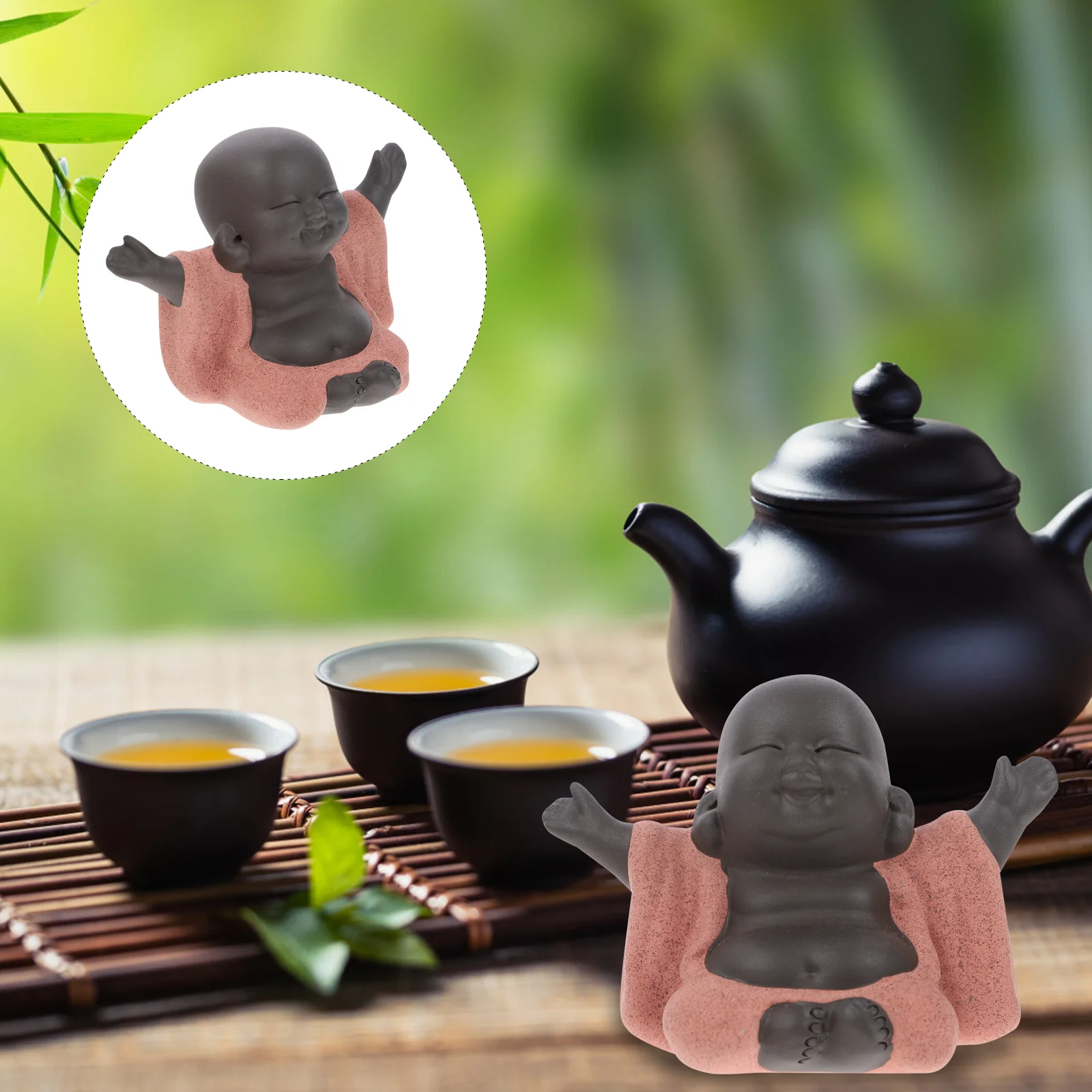 

Statue Ornaments Figurines Home Sculpture Figurine Statues Buddah Monk Decortea Car Pet Ornament Laughing Shui Feng Chinese