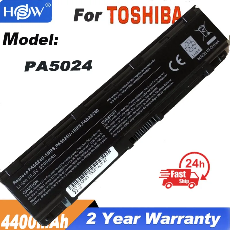 

Новый аккумулятор для ноутбука Toshiba Satellite C855D C55 C50 PA5024U L800 L830 PA5024-1BRS PABAS260, 10,8 В, 48 Вт/ч