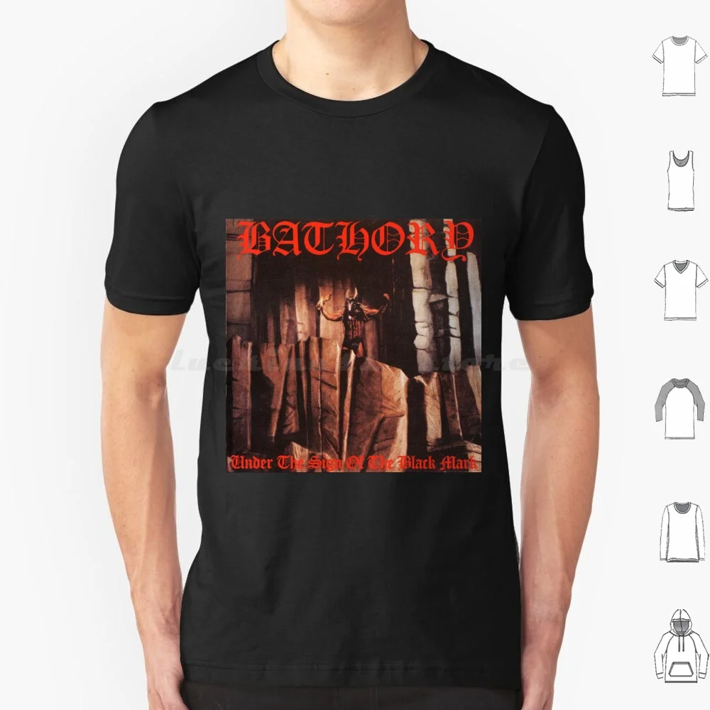 

Bathory под знаком черного Марка Обложка альбома футболка 6Xl хлопковая крутая футболка с логотипом Bathory Металлическая черная металлическая лен...