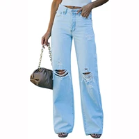women flare jeans high rise ripped distressed denim pants high waisted vintage jeans for women