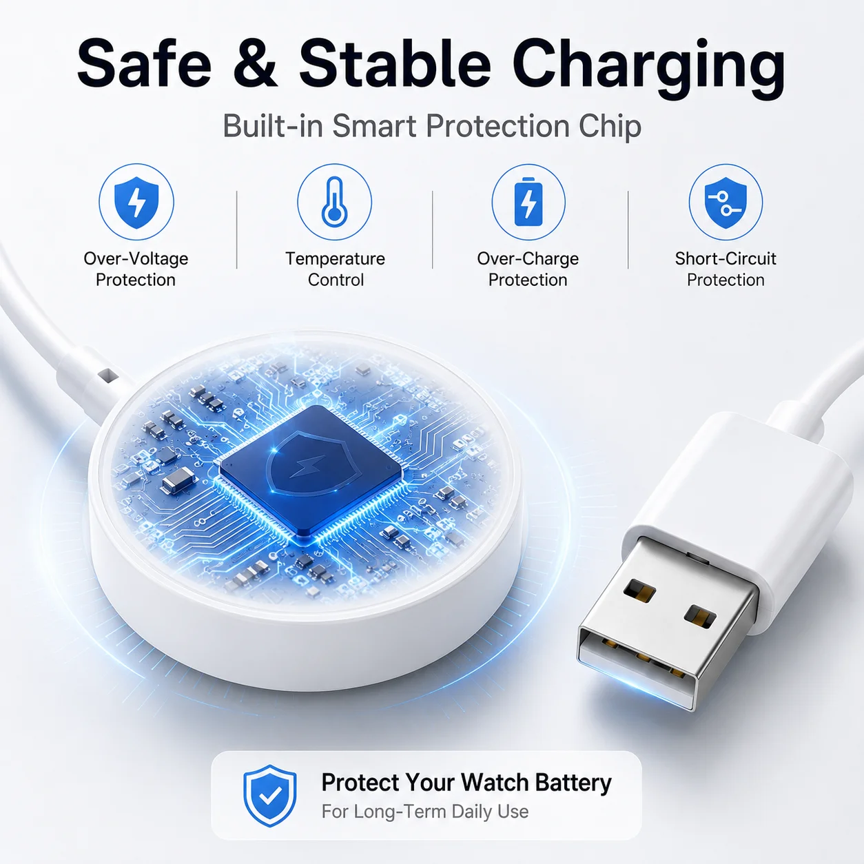 Фото USB-кабель для магнитной зарядки умных часов, замена зарядного устройства для S8 / S8 Ultra / DT300 / TS8 / X8 / Watch 7 №3