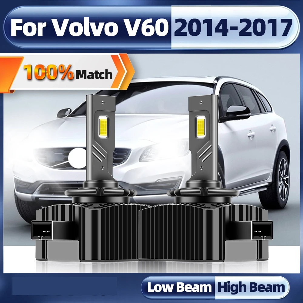 

Super Bright D3S LED Headlights HID Turbo LED 60000LM CSP Chip 6000K White 120W Plug&Play For Volvo V60 2014 2015 2016 2017