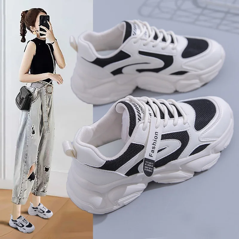 

Daddy Shoes Women's 2022 New Spring Women's Shoes Ins Low Top Shoes Women's Breathable Thick Soled Casual Single Shoes