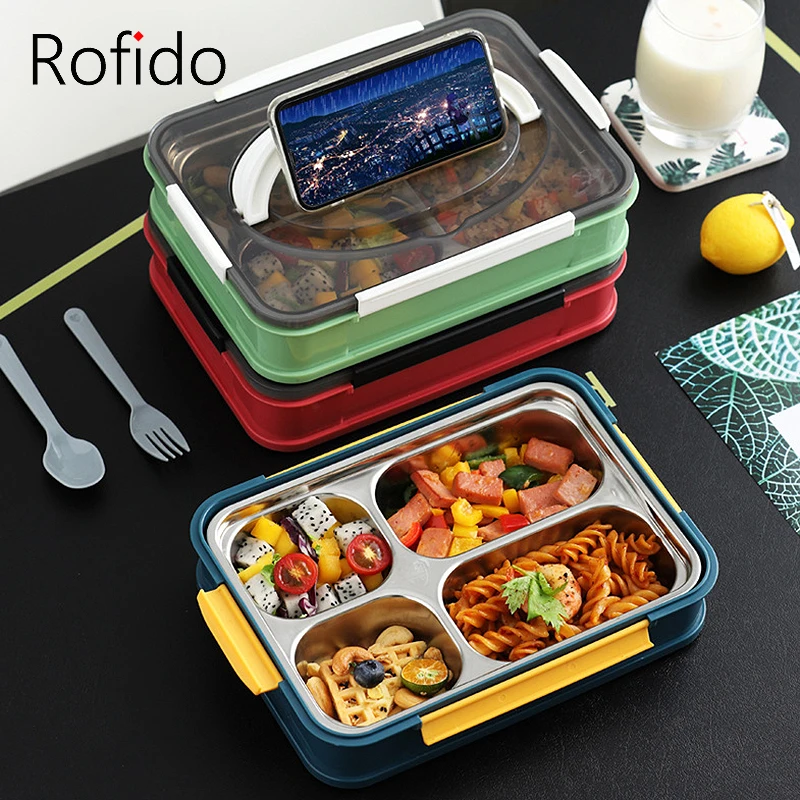 

Stainless Steel lunch Box Portable Student Bento Box For Office Worker Fruit Salad Food Storage Container Microwave Tableware
