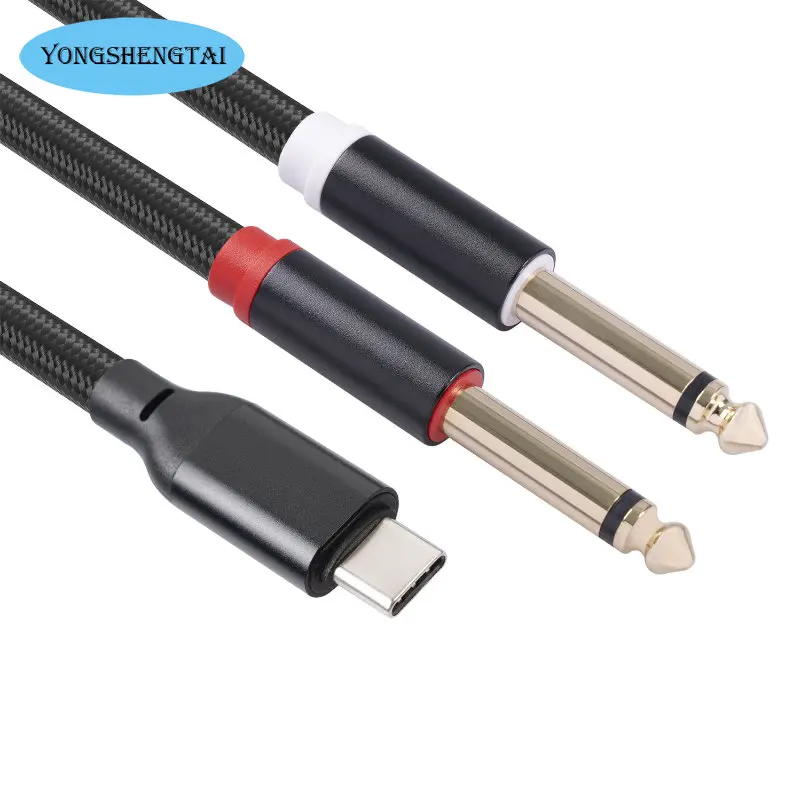 

New Product Built-in Chip TYPE-C Male To Double 6.35 Large Two-core Mixer Power Amplifier Connection Cable