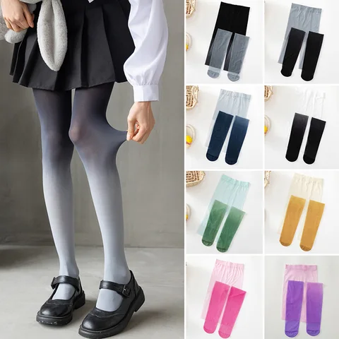 Summer Women Tights Gradient Pantyhose Trendy Bottomed Tights Thin Transparent Female Sexy Stockings Lolita Leggings