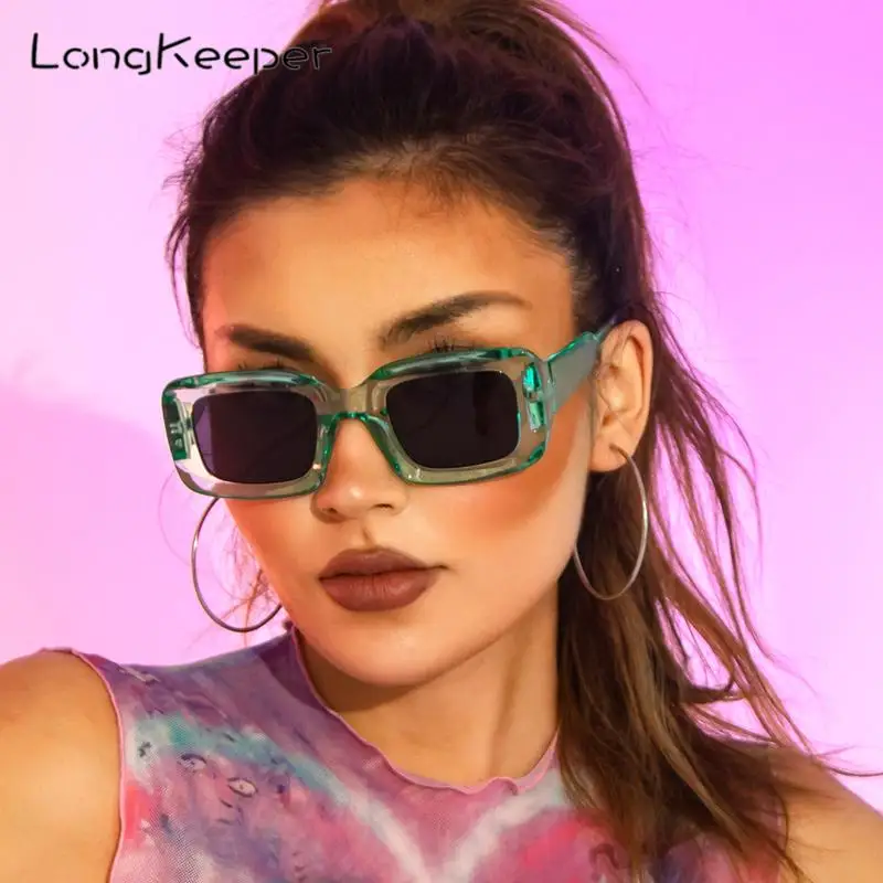 

Rectangle Women's Sunglasses 2022 Luxury Designer Trend Vintage Personality Big Frame Purple Square Sun Glasses Ladies Eyewear