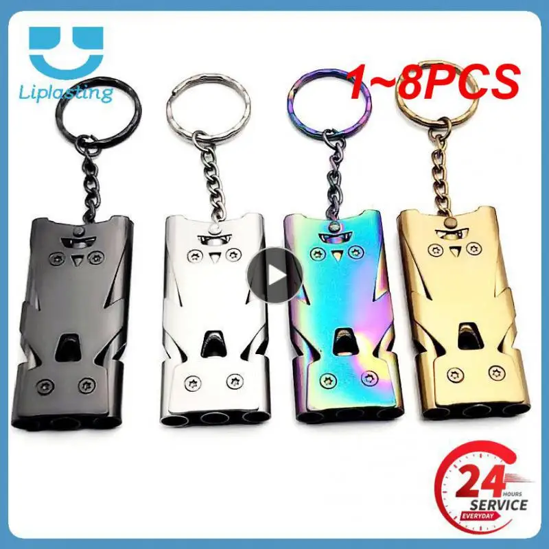 

1~8PCS Double Pipe Whistle Pendant Keychain High Decibel Outdoor Survival Emergency Whistle Camping Tool Multifunction Whistle