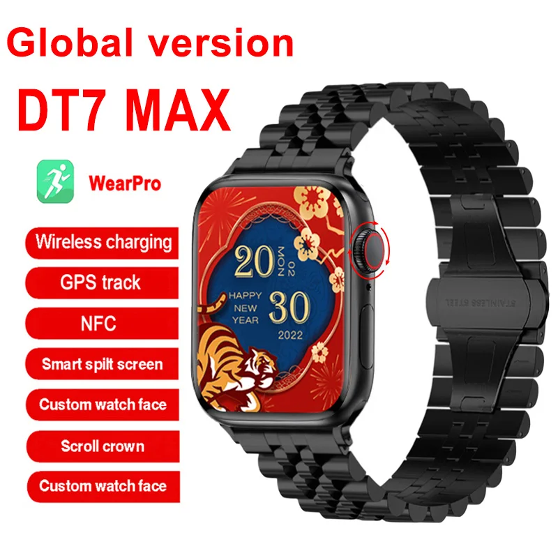 Новинка оригинальные Смарт-часы человека 7 DT7 MAX Экран 1 9 дюйма NFC GPS-трекер Bluetooth