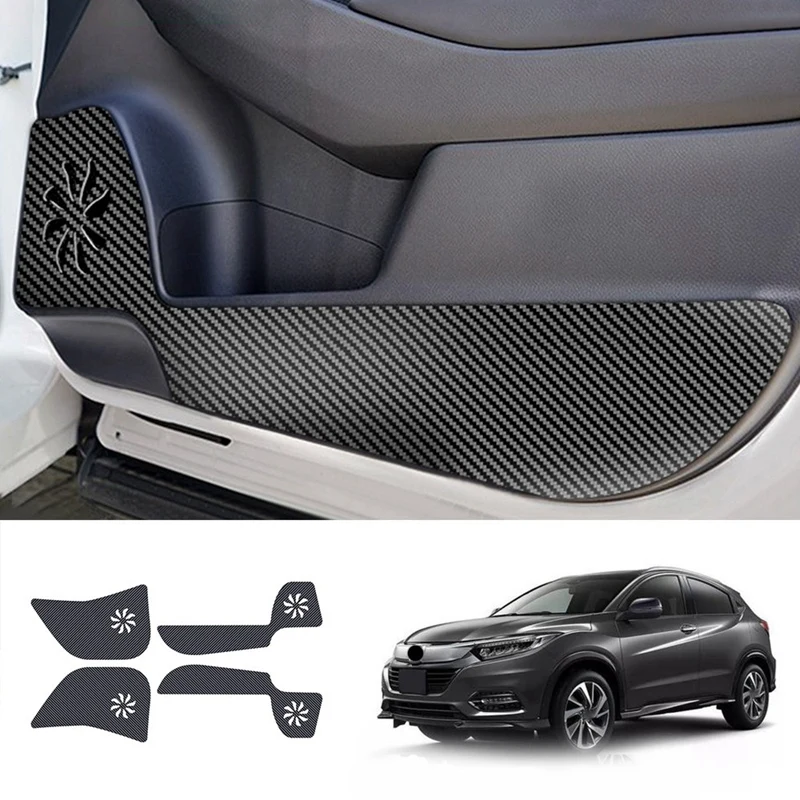

4PCS Carbon Fiber Car Door Anti-Kick Protection Pad Door Anti-Scratch Protection Cover for Honda VEZEL 2021