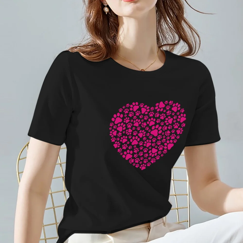 Женская футболка черные классические универсальные Дамские топы модная с