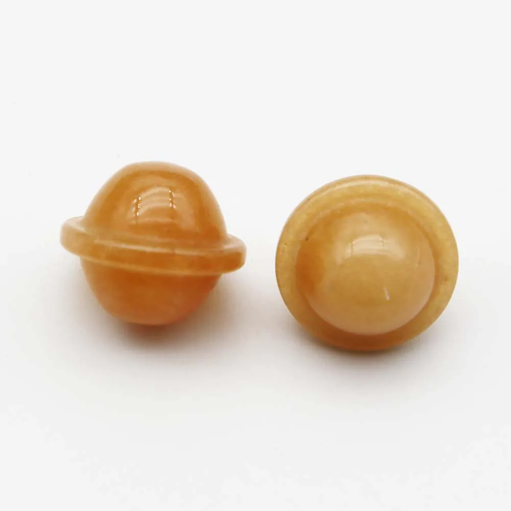 Natural Semi Precious Stone Crystal Agate Mini Spaceship Planet Hand Play Pieces Fashion Jewelry Gift Accessories Wholesale12Pcs