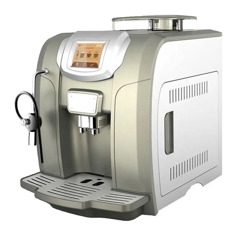 

Low MOQ Stocked One Touch Commercial Automatic LCD screen Cappuccino Latte Maker Espresso Coffee Machine