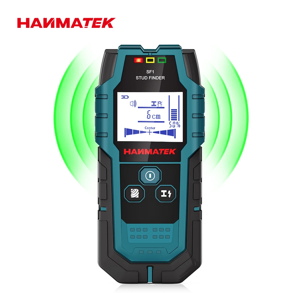 

HANMATEK SF1 Stud Finder Wood Studs Metal Detecion Detection of live cable Metal Depth Measurement Finder Wall Detector LCD HD
