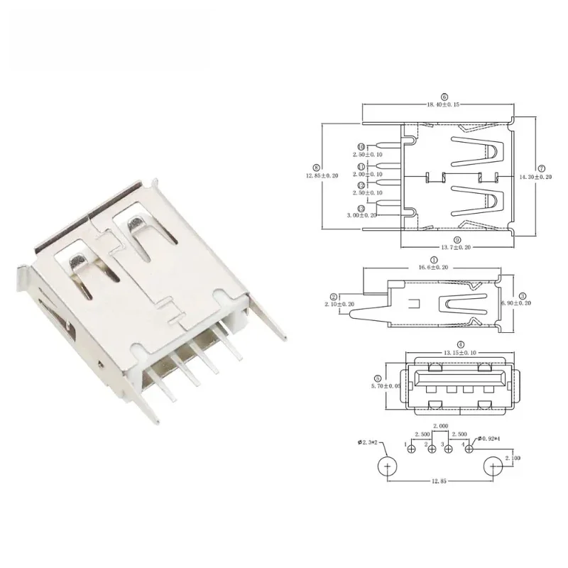 

USB разъемы Type A, 4-контактные, 13,7 мм