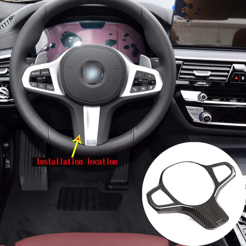 

For BMW 5 Series 6 Series GT X3 X4 G30 G32 G01 G02 2020-2022 ABS Car Steering Wheel Decorative Frame Sticker Accessories