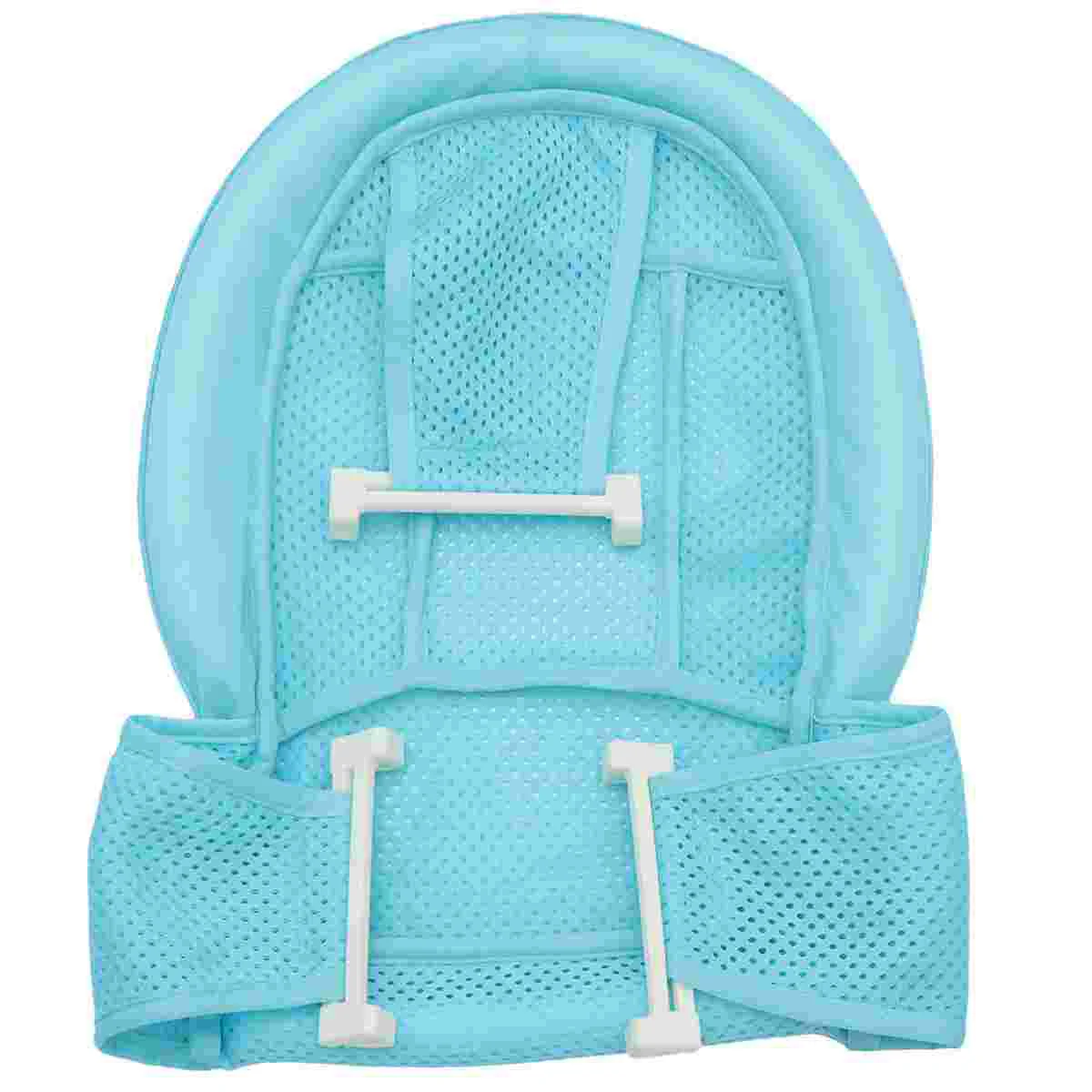

Bath Seat Support Net Baby Bath Mesh Bathtub Seat Net Support Sling Infant Bath Tub Hammock (Blue with Random Button Color)