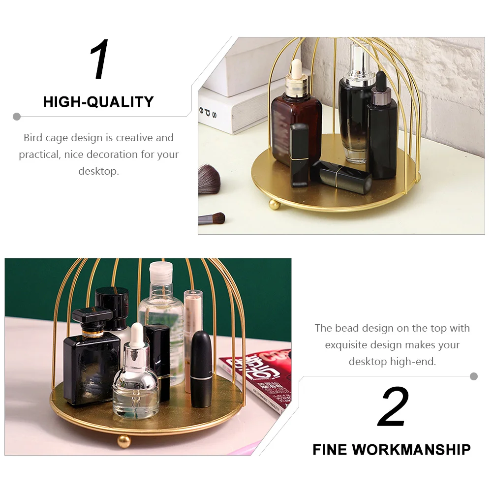 Стеллаж для хранения из кованого железа органайзер косметики настольная