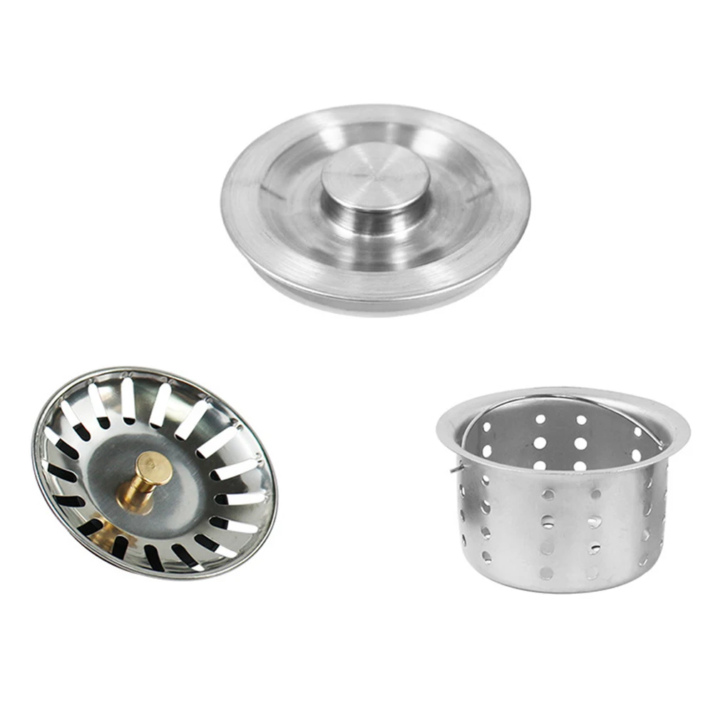 

Stainless Steel Sink Replacement Strainer Kitchen Water Basin Sink Drainer Strainer Leach Basket Waste Plug Stopper Filter