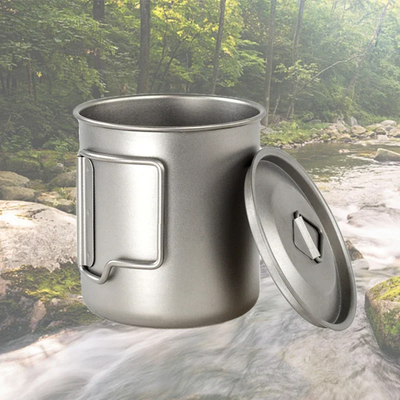 

Чашка для воды из чистого титана для кемпинга, дорожная Складная кофейная кружка, стеклянный чайник для воды для пикника, уличная Мензурка, портативное оборудование
