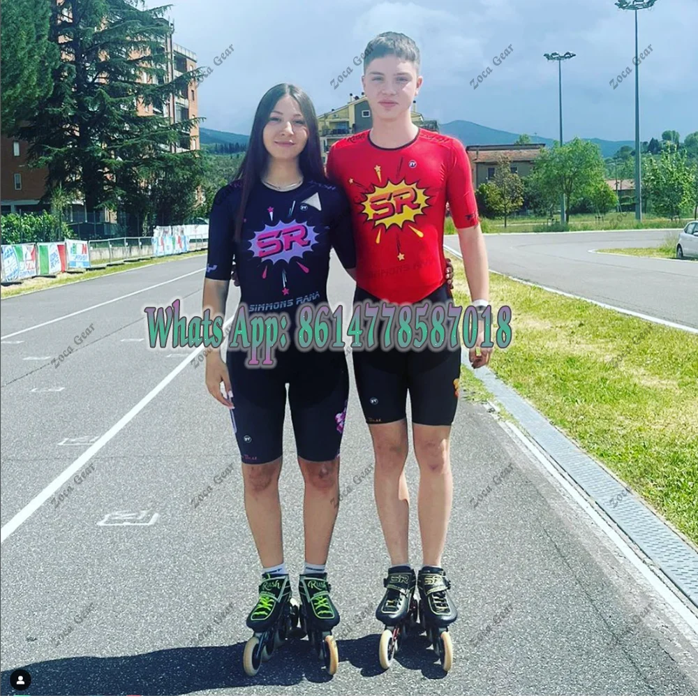 

New Simmons Rana Men Women Triathlon Skate Suit Skinsuit Skating Racing Speed Clothing Inline Roller Racing Speed Skats Clothing