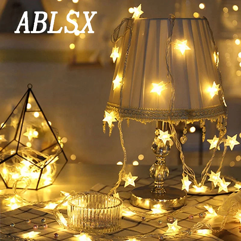 

ABLSX LED Lighting Strings 5 Meters Star Night Light USB Lamp Waterproof with Battery Fairy Garden Party Decoration Christmas