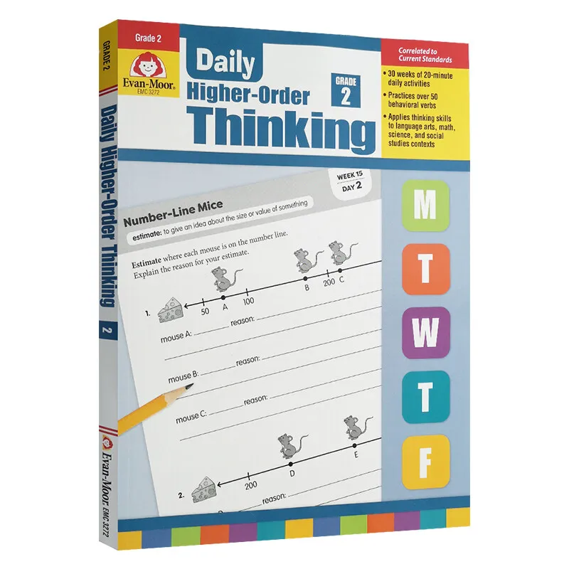 

Original Popular Evan-Moor Daily Higher-Order Thinking G2 TE Colouring English Exercise Assessment Picture Book for Kids