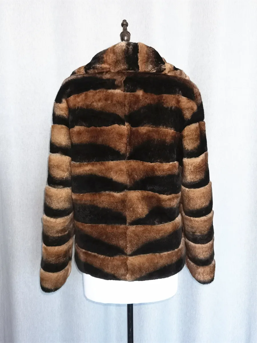 Real Rex Rabbit Fur Coat Women Winter Parka Natural Fur Jacket Fashion Outerwear Brand Luxury Streetwear Thick Warm