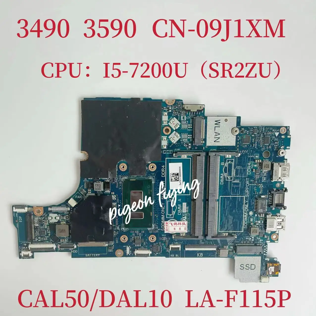LA-F115P материнская плата CN-09J1XM 09J1XM для Dell Inspiron 3490 3590 материнская плата для ноутбука CPU:I5-7200U SR2ZU 100% ТЕСТ ОК
