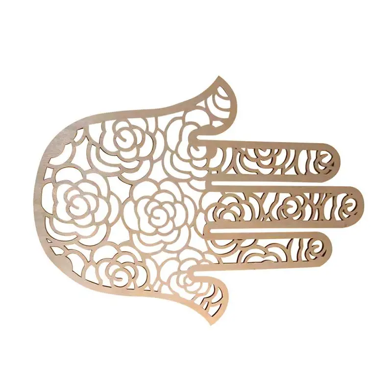 

New Yoga Studio Wall Hanging Hand Of Fatima Wall Decor Amulet Sacred Geometry Home Decor Fatima Hand Wood Wall Art