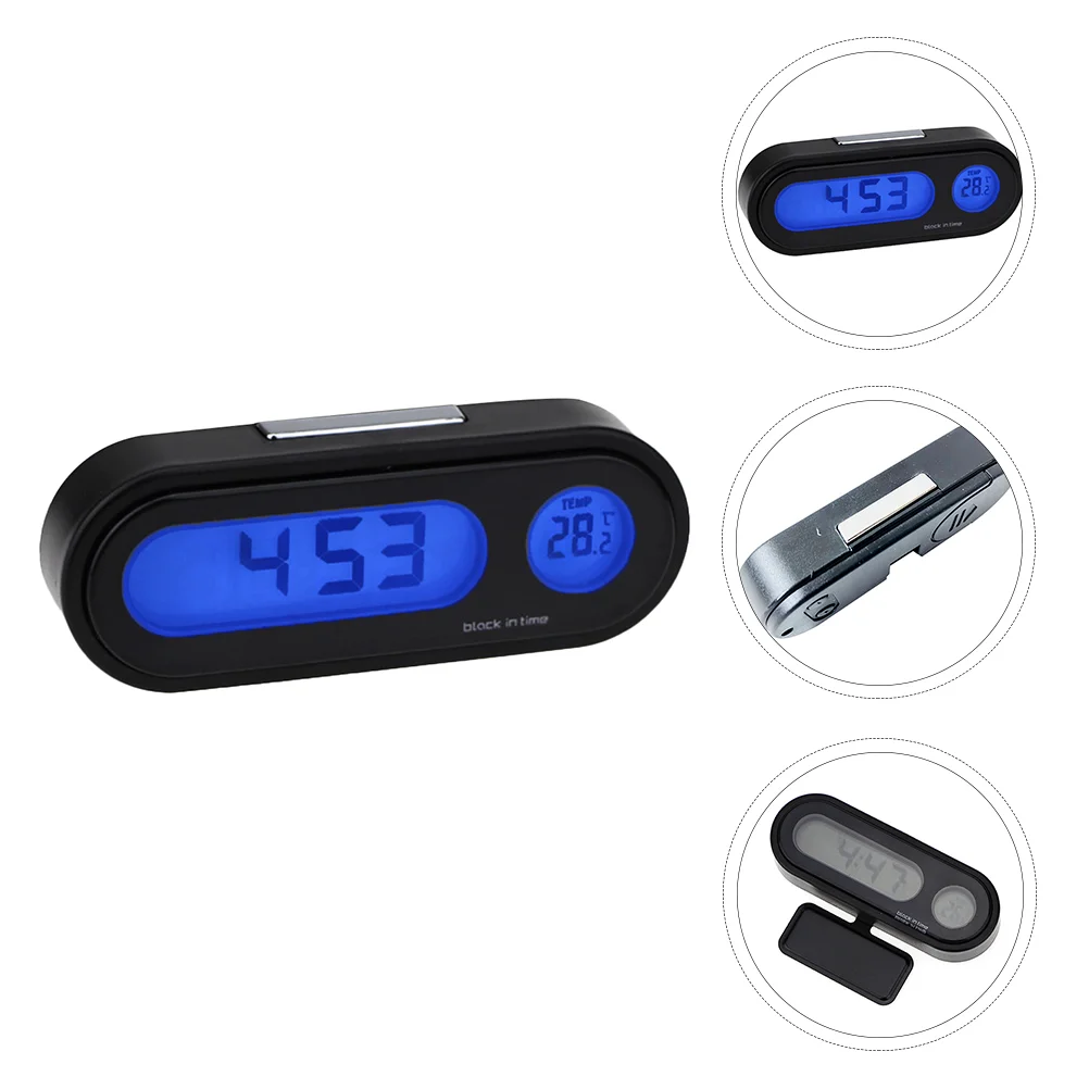 

Car Thermometer Multi Function Clock Temperature Display Light Vehicle Mounted Luminous Digital Gauge