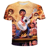 cartoon anime 2022 summer coco fashion short sleeve oversize tops children clothing male fit 3 14t