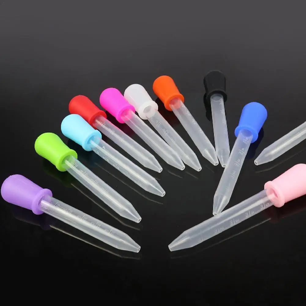 

Пипетка-капельница N5W8, маленькая силиконовая пластиковая школьная жидкость для кормления, сока для глаз, лабораторные принадлежности для лекарств, экспериментов с водой, 5 мл