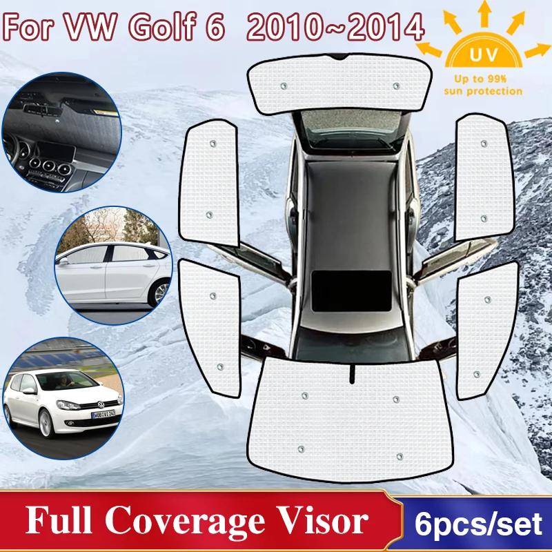 

Full Coverages Sunshades For Volkswagen VW Golf 6 Mk6 2010~2014 5K Windshield Window Shaby Visor Car Accessories 2011 2012 2013