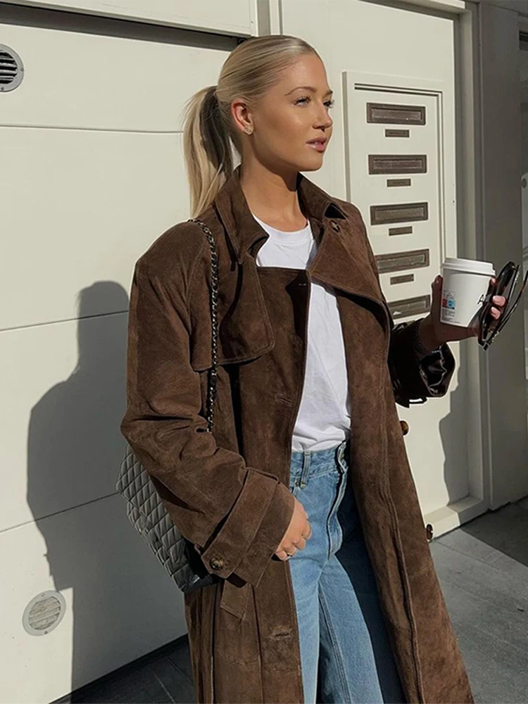 Женская винтажная двубортная куртка с поясом цвет в ассортименте